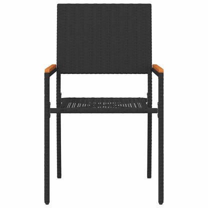 Garden Stacking Chairs 2 pcs Black and Brown 54 x 56 x 90 cm