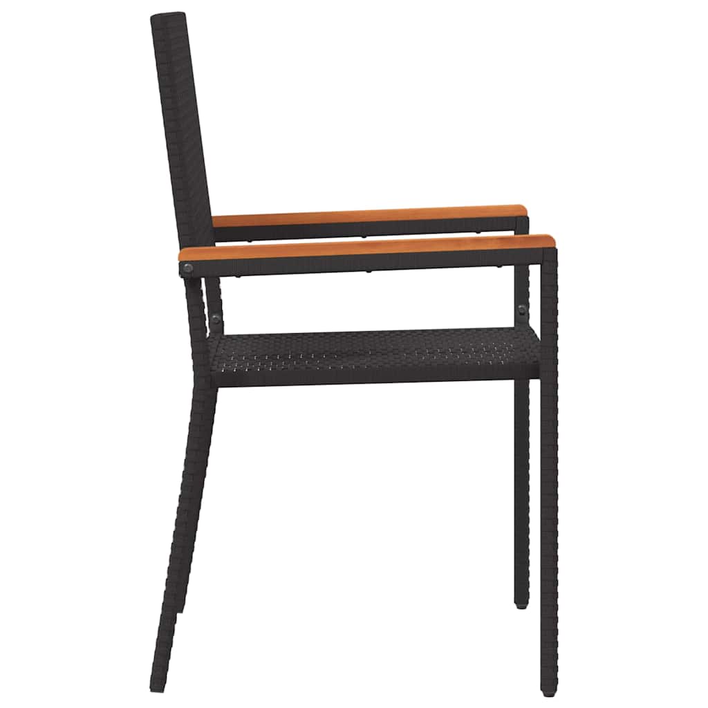 Garden Stacking Chairs 2 pcs Black and Brown 54 x 56 x 90 cm