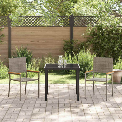 Garden Stacking Chairs 2 pcs Grey and Brown