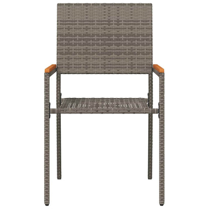 Garden Stacking Chairs 2 pcs Grey and Brown 54 x 56 x 90 cm