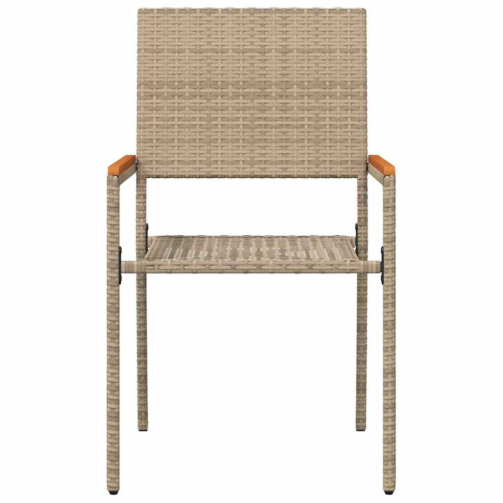 Garden Stacking Chairs 2 pcs Cream and Brown