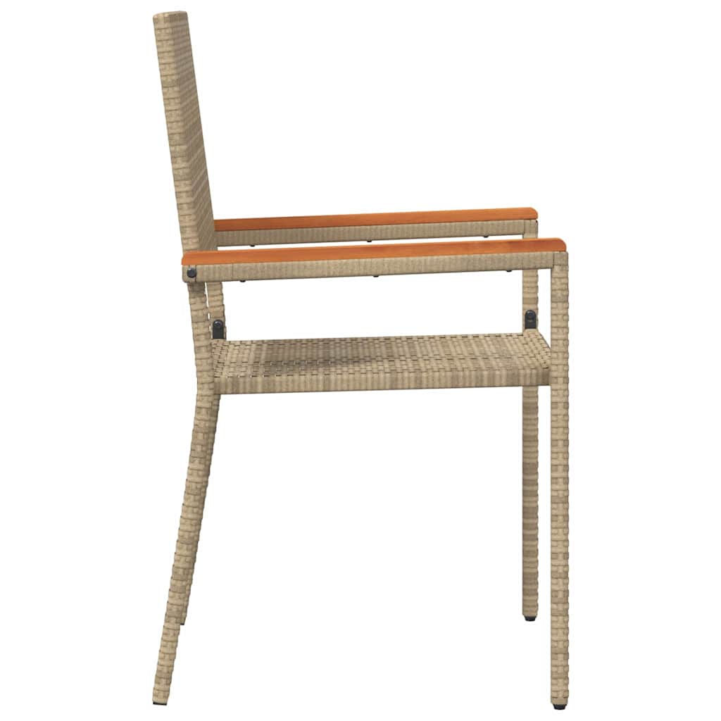 Garden Stacking Chairs 2 pcs Cream and Brown