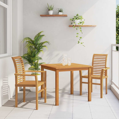 Dining Chair 2 pcs Brown 62 x 55 x 94 cm Solid Teak Wood