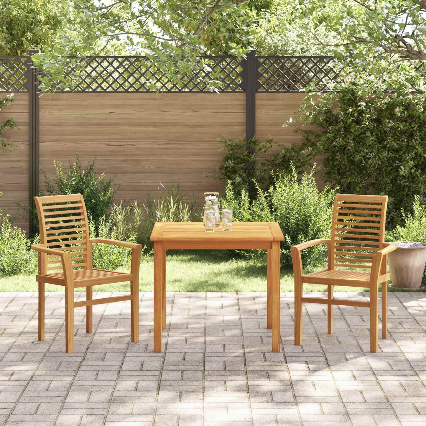 Dining Chair 2 pcs Brown 62 x 55 x 94 cm Solid Teak Wood