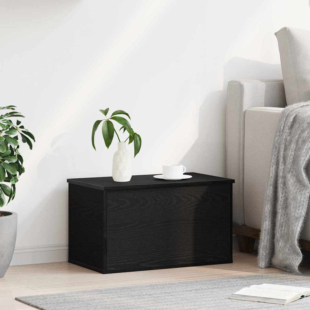 Storage Box Black Oak 60 x 35 x 35 cm Engineered Wood
