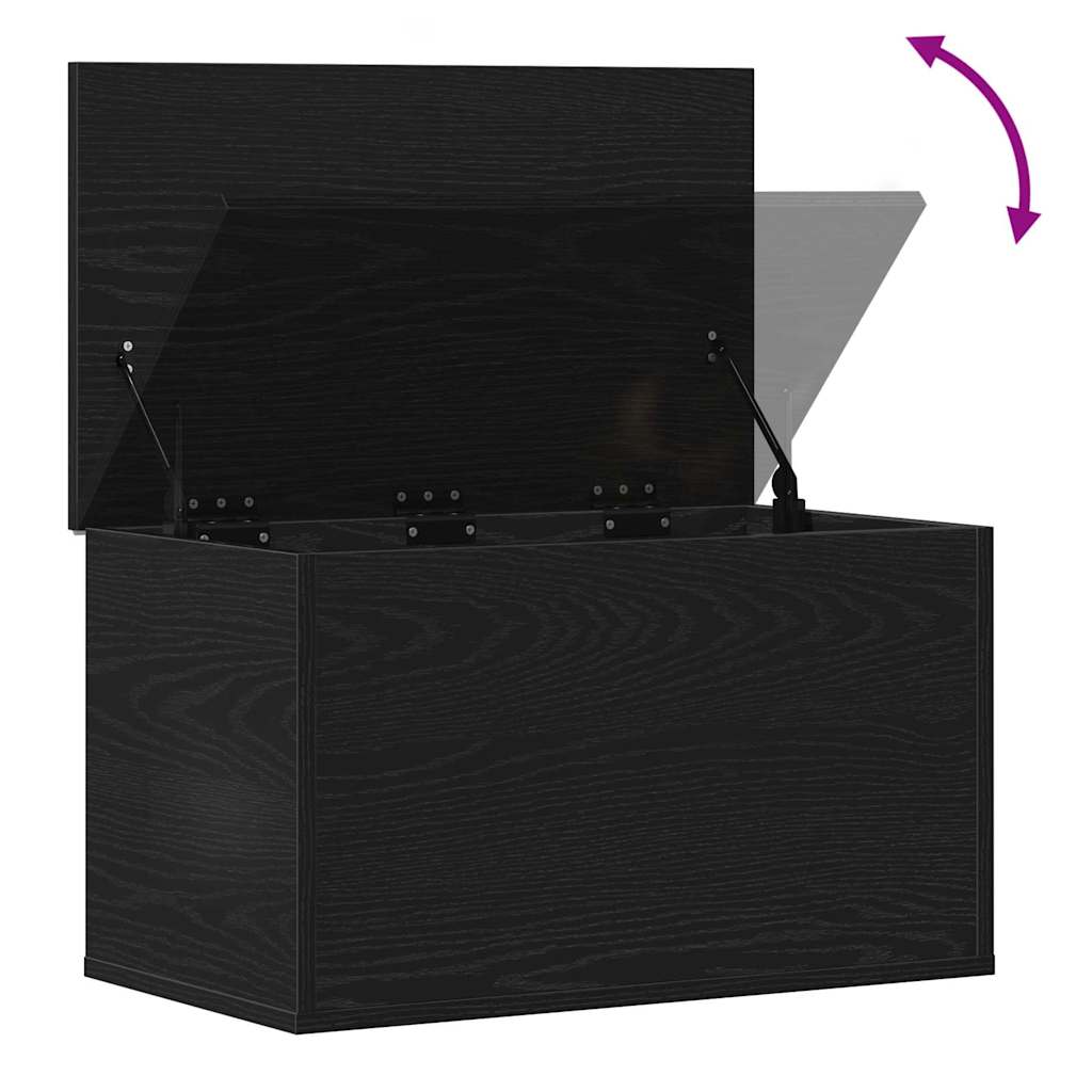 Storage Box Black Oak 60 x 35 x 35 cm Engineered Wood
