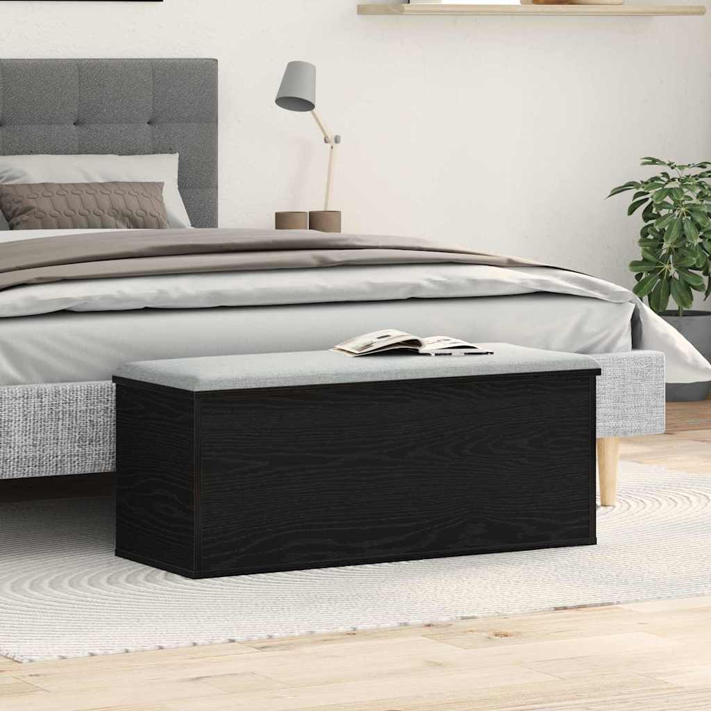 Storage Box Black Oak 102 x 35 x 35 cm Engineered Wood