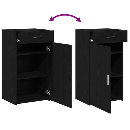 Sideboard with Drawer Black Oak 50 x 42.5 x 93 cm