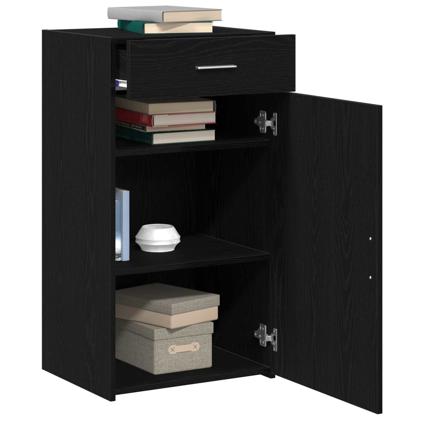 Sideboard with Drawer Black Oak 50 x 42.5 x 93 cm