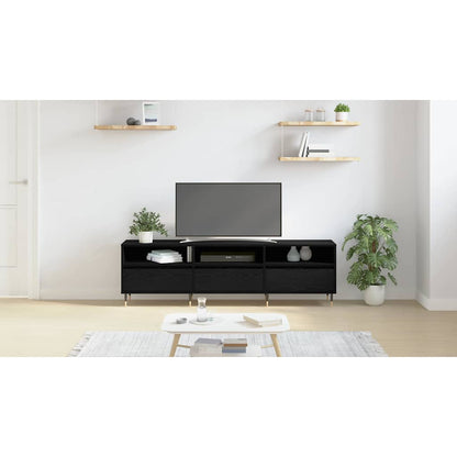 TV Cabinet Black Oak 150 x 30 x 45 cm Engineered Wood
