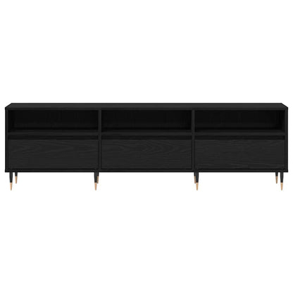 TV Cabinet Black Oak 150 x 30 x 45 cm Engineered Wood