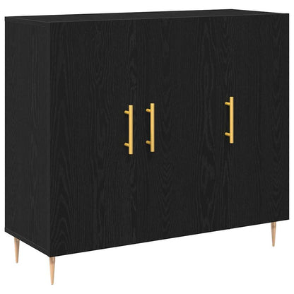 Sideboard Black Oak 90 x 34 x 80 cm Engineered Wood