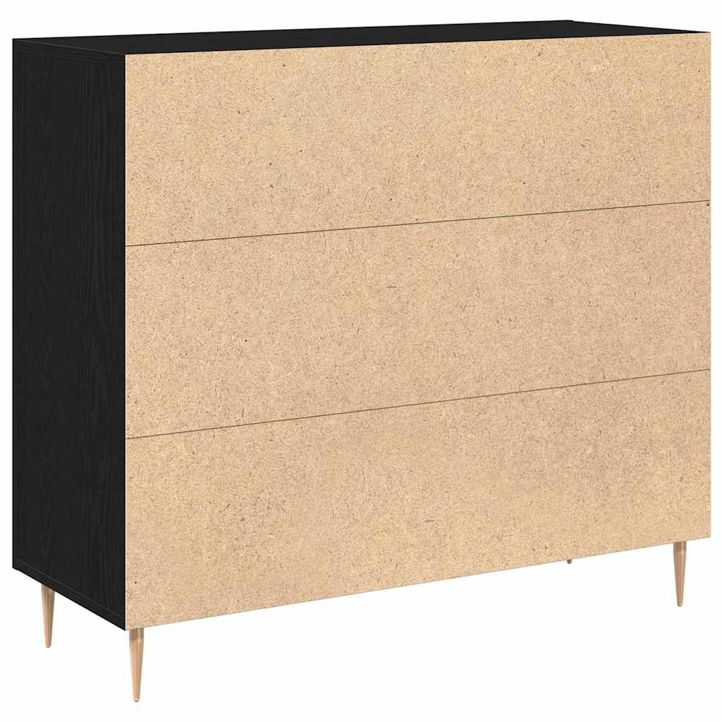 Sideboard Black Oak 90 x 34 x 80 cm Engineered Wood