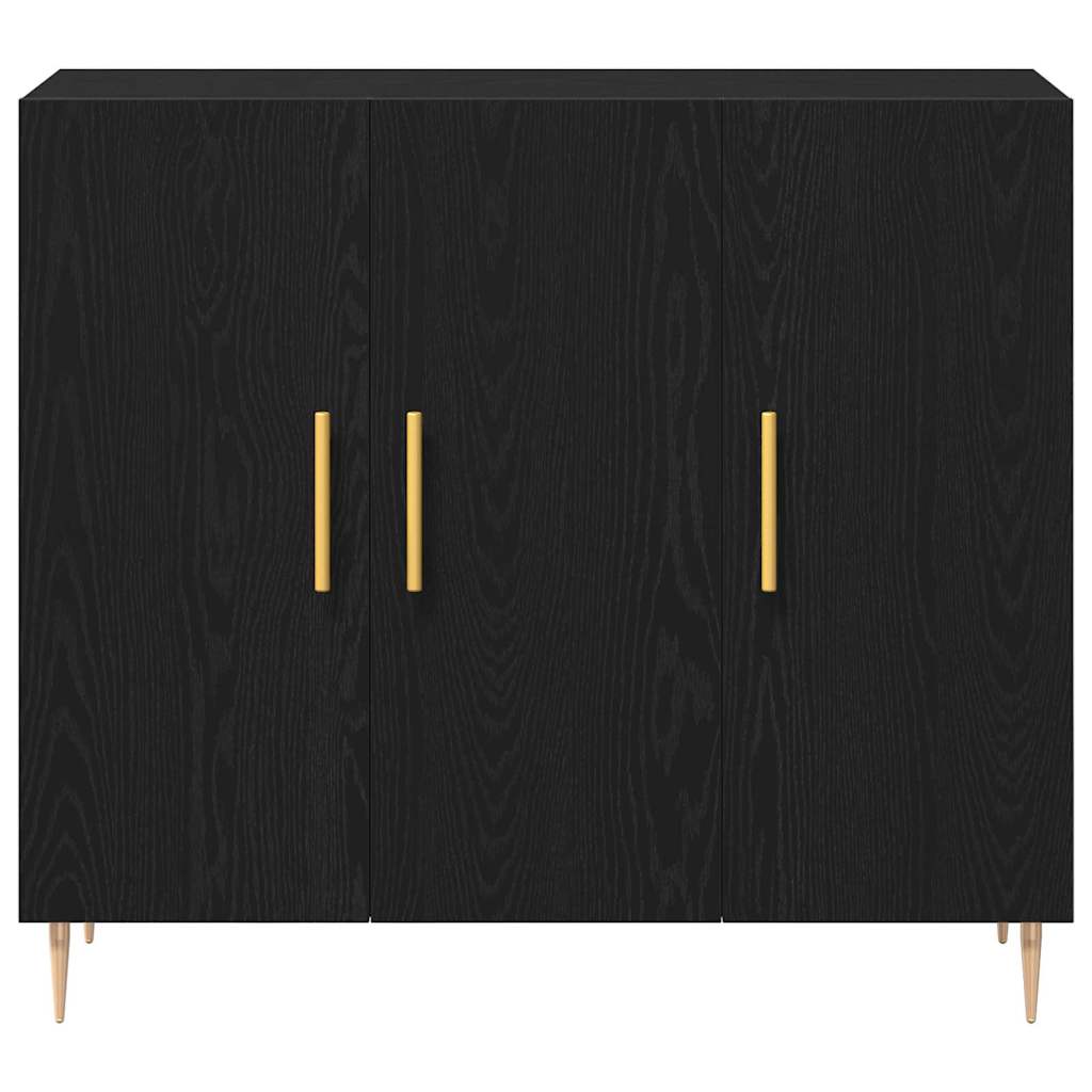 Sideboard Black Oak 90 x 34 x 80 cm Engineered Wood