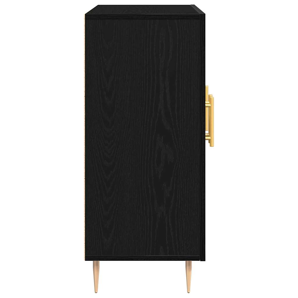 Sideboard Black Oak 90 x 34 x 80 cm Engineered Wood