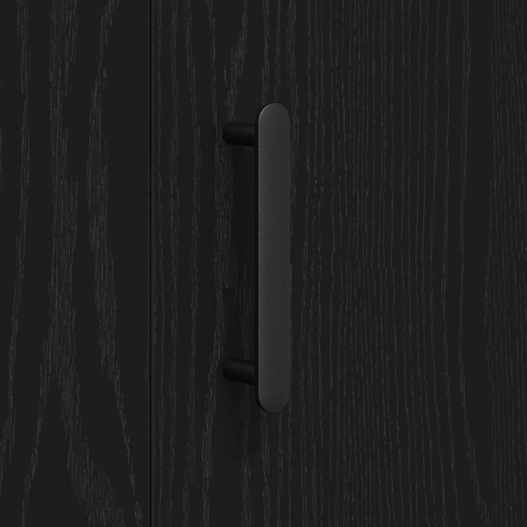 Sideboard Black Oak 90 x 34 x 80 cm Engineered Wood