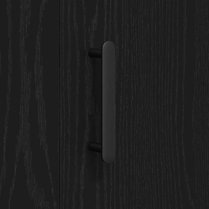 Sideboard Black Oak 90 x 34 x 80 cm Engineered Wood