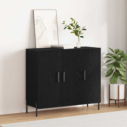Sideboard Black Oak 90 x 34 x 80 cm Engineered Wood