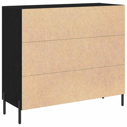 Sideboard Black Oak 90 x 34 x 80 cm Engineered Wood