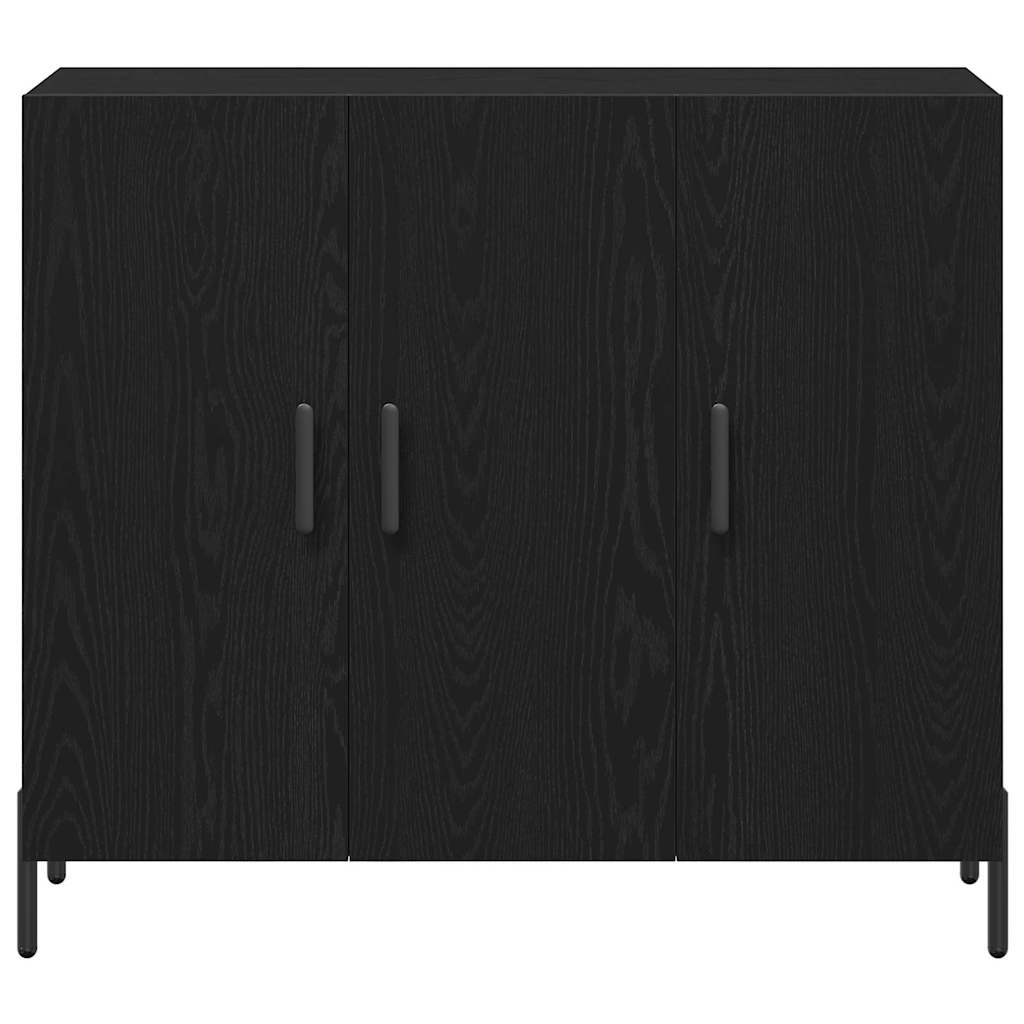 Sideboard Black Oak 90 x 34 x 80 cm Engineered Wood