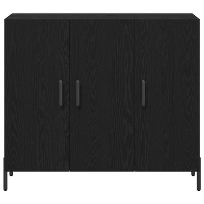 Sideboard Black Oak 90 x 34 x 80 cm Engineered Wood