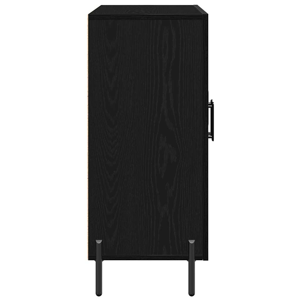 Sideboard Black Oak 90 x 34 x 80 cm Engineered Wood