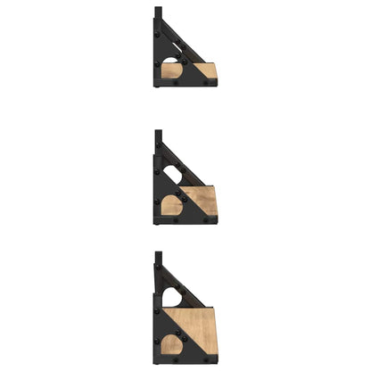 Wall Shelf Wall-mounted with Storage 3 pcs Smoke Oak