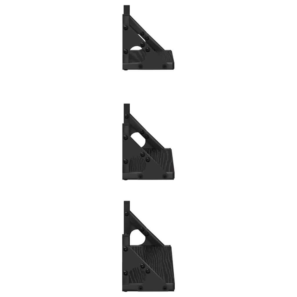 Wall Shelf Wall-mounted with Storage 3 pcs Black Oak