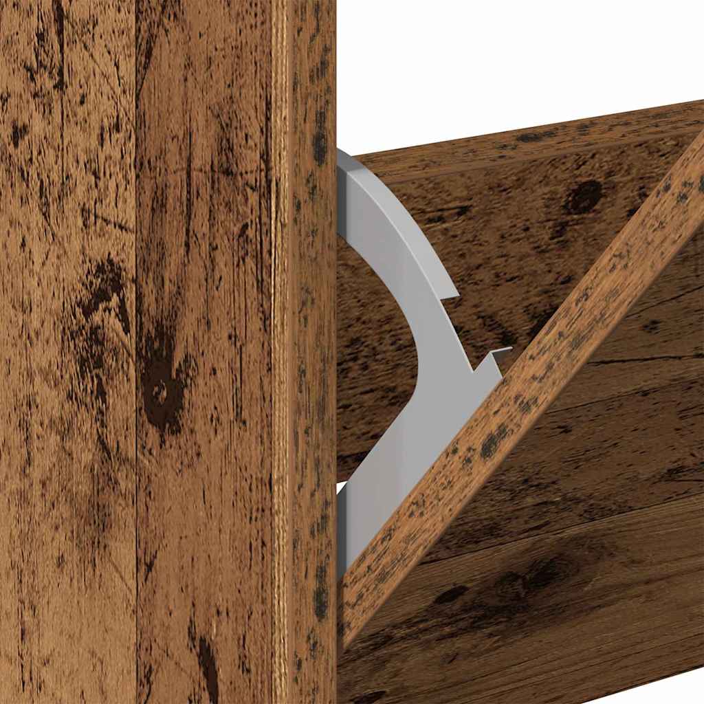 Shoe Cabinet with Door Old Wood 60 x 21 x 57 cm Engineered Wood