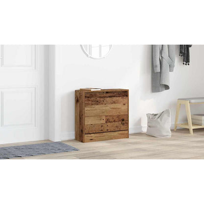 Shoe Cabinet with Door Old Wood 60 x 21 x 57 cm Engineered Wood