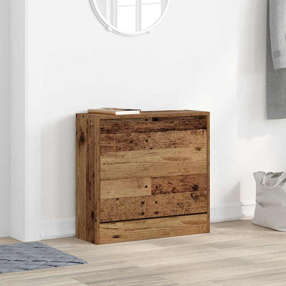 Shoe Cabinet with Door Old Wood 60 x 21 x 57 cm Engineered Wood