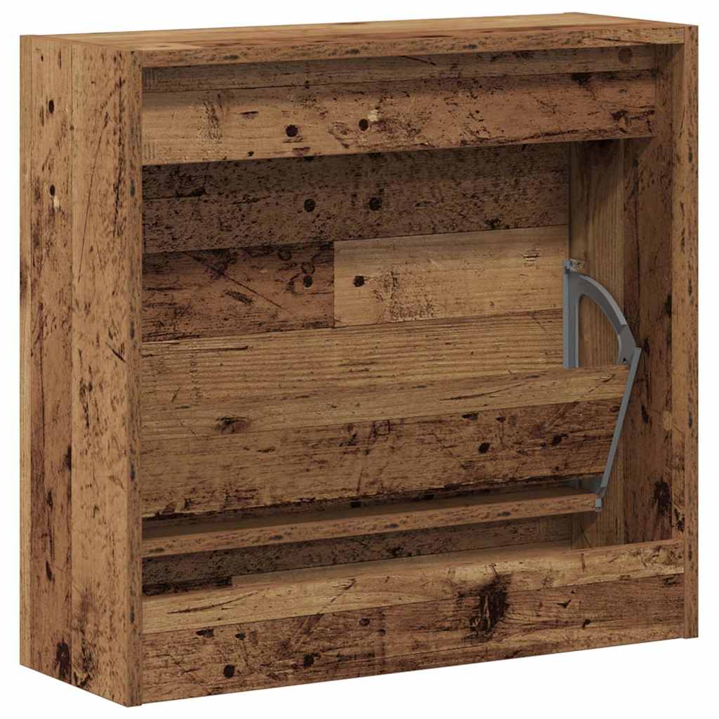 Shoe Cabinet with Door Old Wood 60 x 21 x 57 cm Engineered Wood