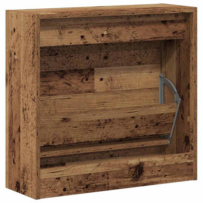 Shoe Cabinet with Door Old Wood 60 x 21 x 57 cm Engineered Wood
