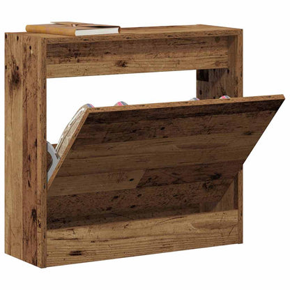 Shoe Cabinet with Door Old Wood 60 x 21 x 57 cm Engineered Wood
