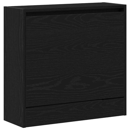 Shoe Cabinet Black Oak 60 x 21 x 57 cm Engineered Wood
