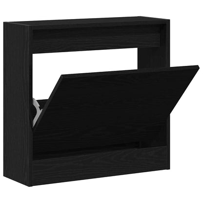Shoe Cabinet Black Oak 60 x 21 x 57 cm Engineered Wood