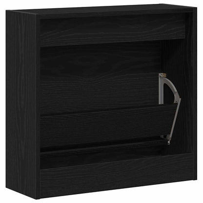 Shoe Cabinet Black Oak 60 x 21 x 57 cm Engineered Wood