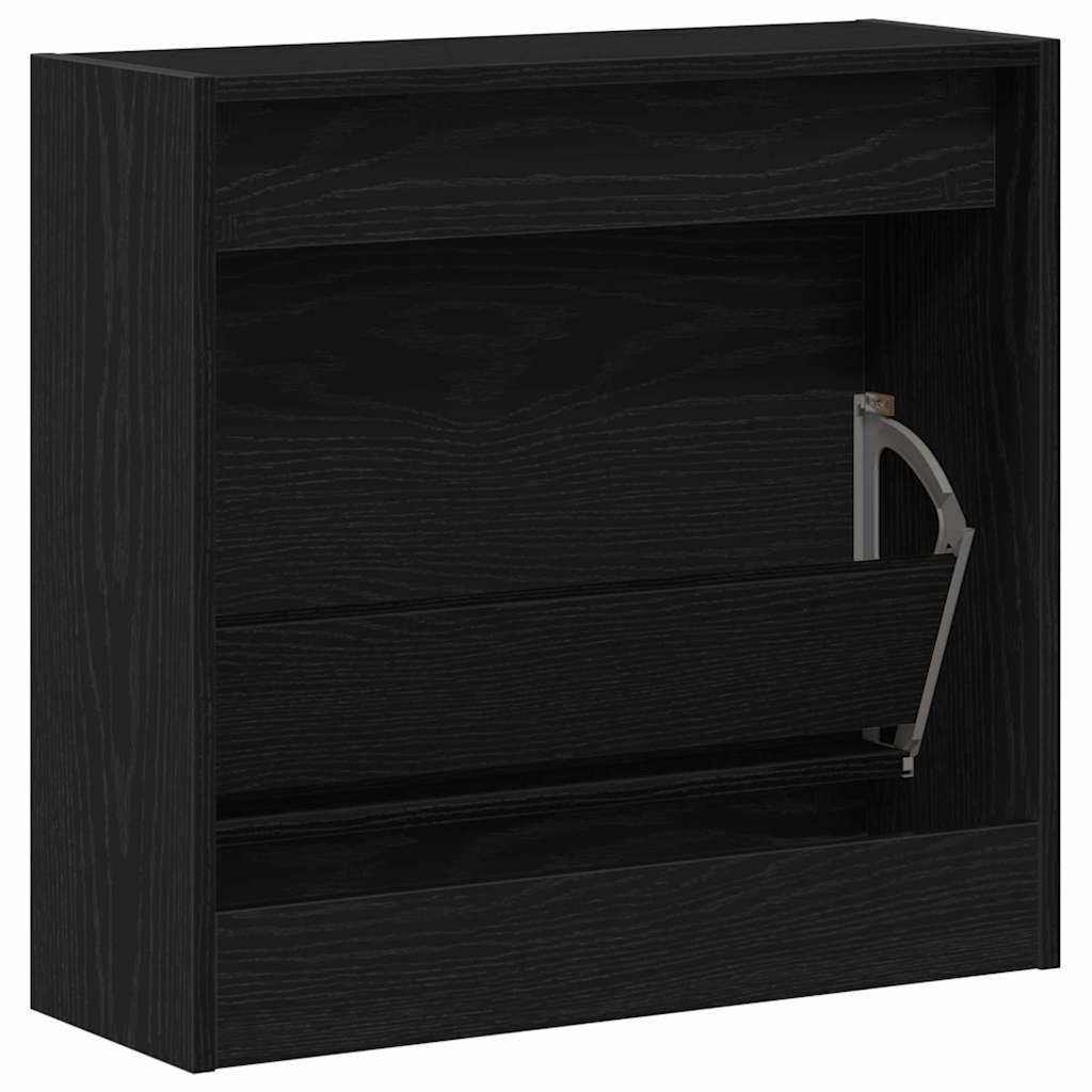 Shoe Cabinet Black Oak 60 x 21 x 57 cm Engineered Wood