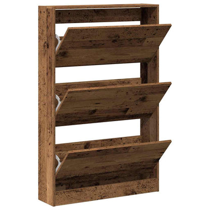 Shoe Cabinet Old Wood 80 x 21 x 125.5 cm Engineered Wood