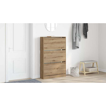 Shoe Cabinet Artisan Oak 80 x 21 x 125.5 cm Engineered Wood