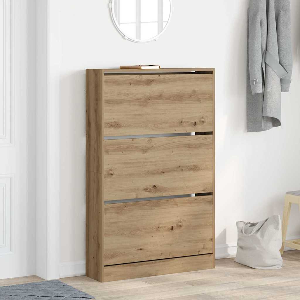 Shoe Cabinet Artisan Oak 80 x 21 x 125.5 cm Engineered Wood