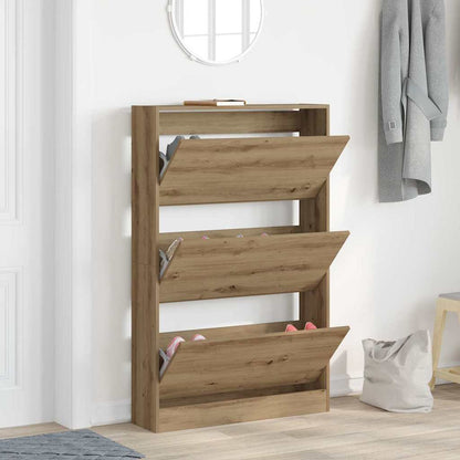 Shoe Cabinet Artisan Oak 80 x 21 x 125.5 cm Engineered Wood