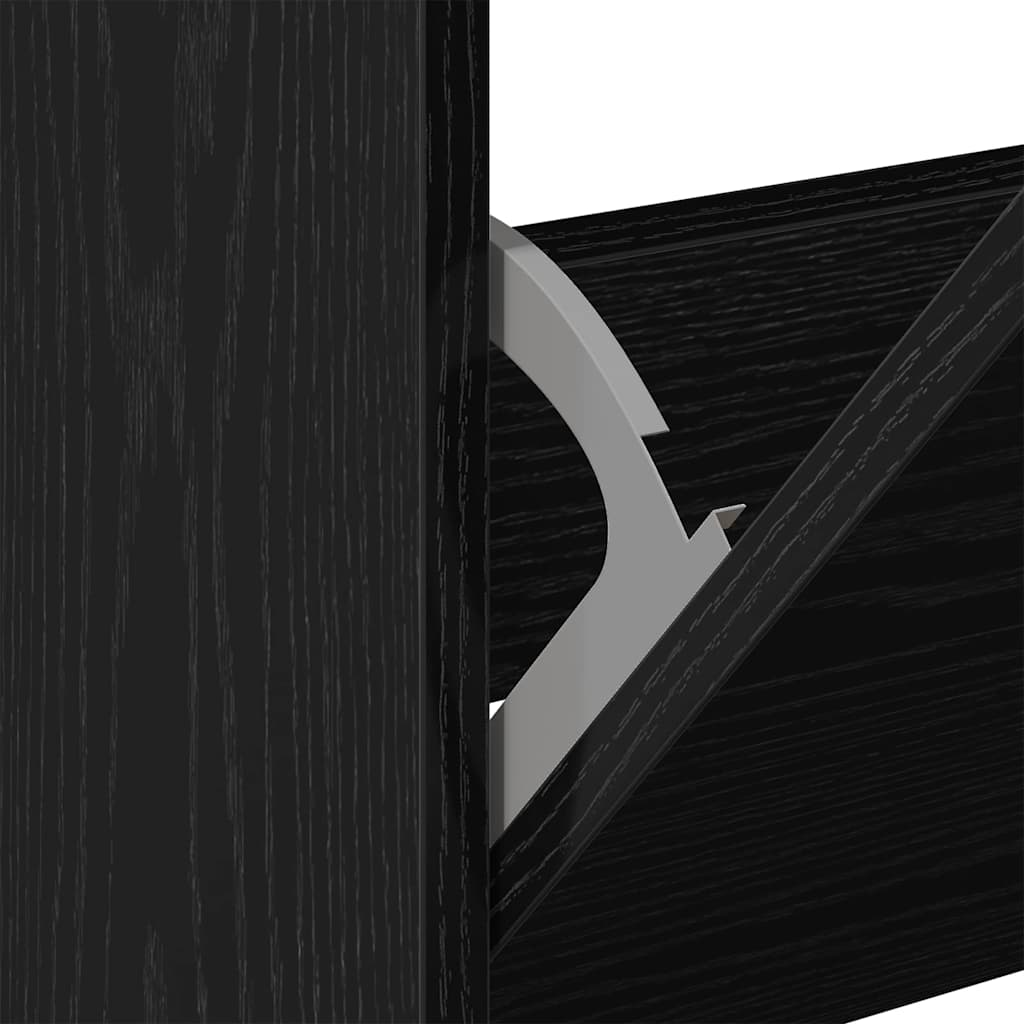 Shoe Cabinet Black Oak 80 x 21 x 125.5 cm Engineered Wood