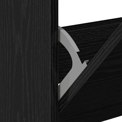 Shoe Cabinet Black Oak 80 x 21 x 125.5 cm Engineered Wood