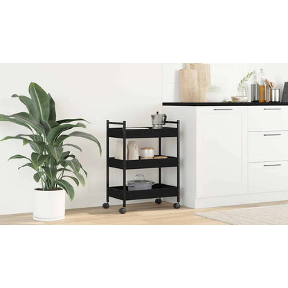 Kitchen Trolley Black oak 50 x 30 x 70 cm Engineered Wood