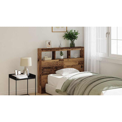 Headboard with Shelf Old Wood 120 x 17 x 102 cm Engineered Wood