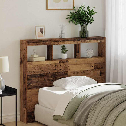 Headboard with Shelf Old Wood 120 x 17 x 102 cm Engineered Wood