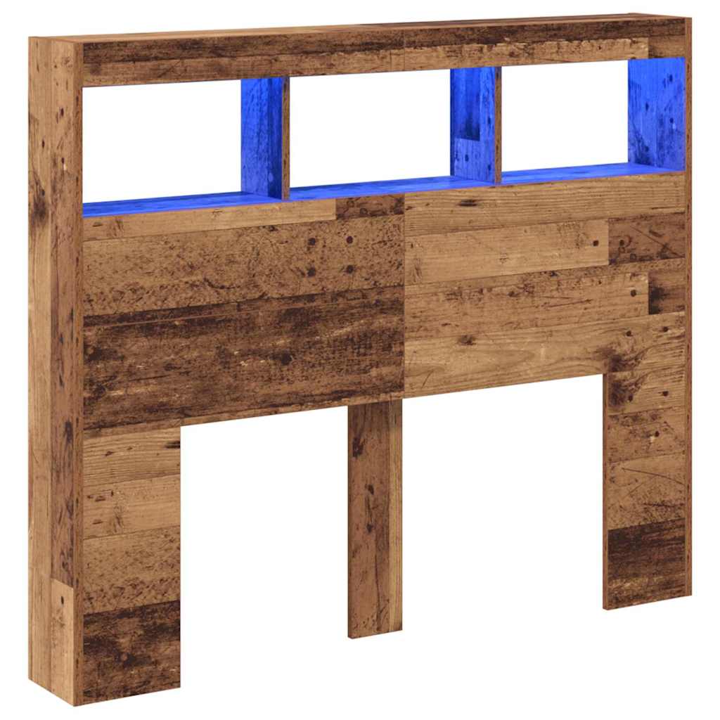 Headboard with Shelf Old Wood 120 x 17 x 102 cm Engineered Wood
