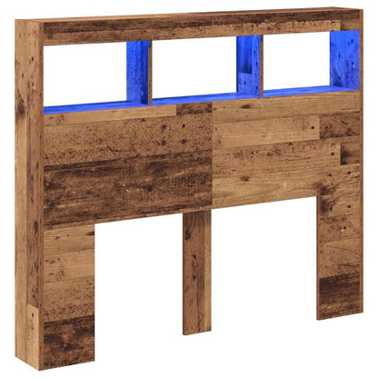 Headboard with Shelf Old Wood 120 x 17 x 102 cm Engineered Wood