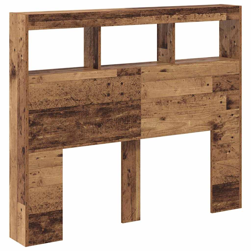 Headboard with Shelf Old Wood 120 x 17 x 102 cm Engineered Wood